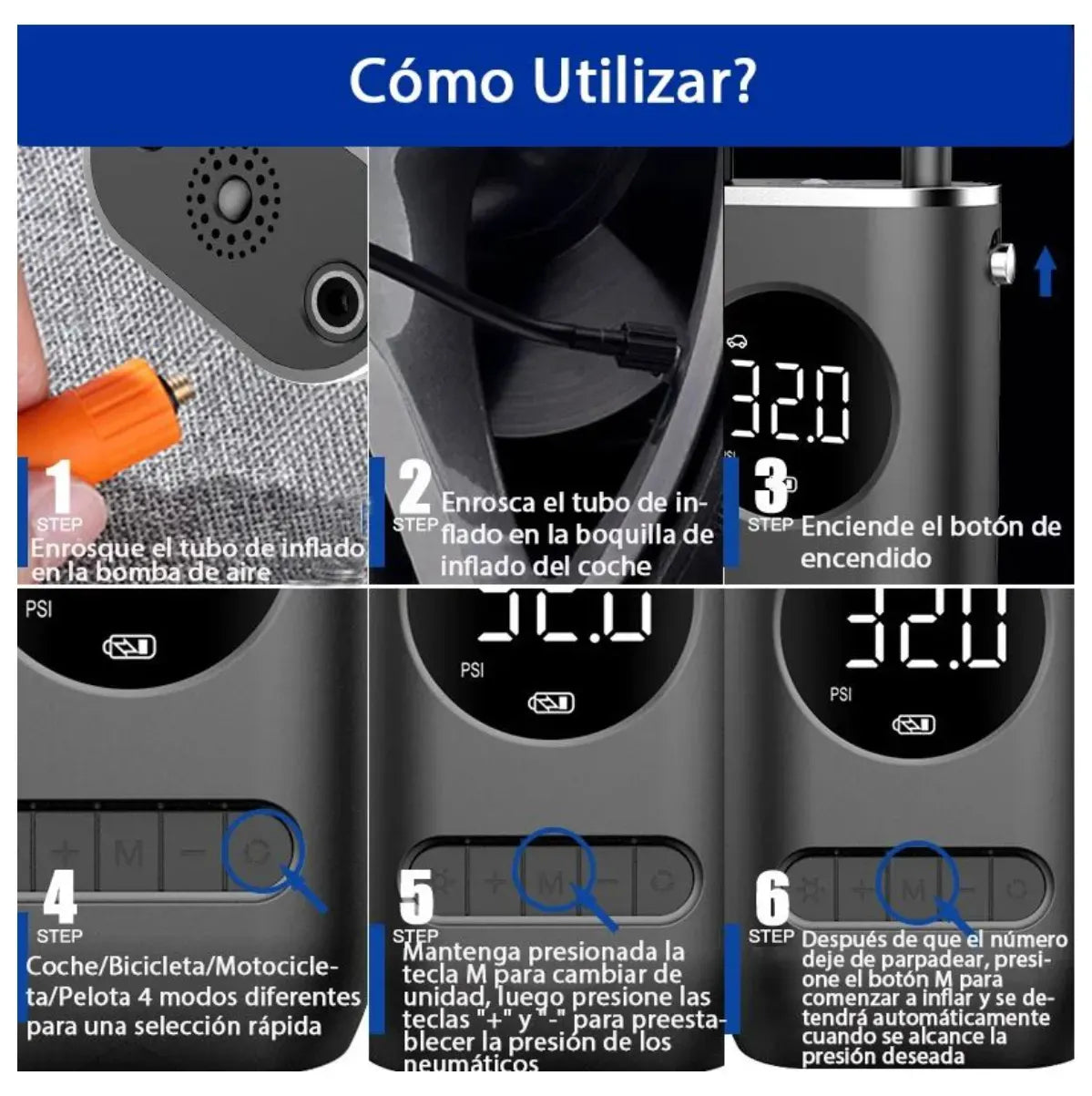 Inflador De Llantas Portable Compresor